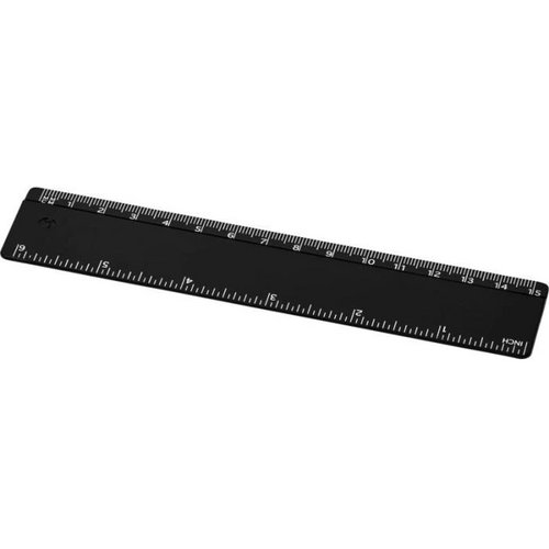 Refari liniaal van 15 cm van gerecycled plastic Zwart
