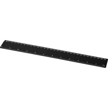 Refari liniaal van 30 cm van gerecycled plastic Zwart