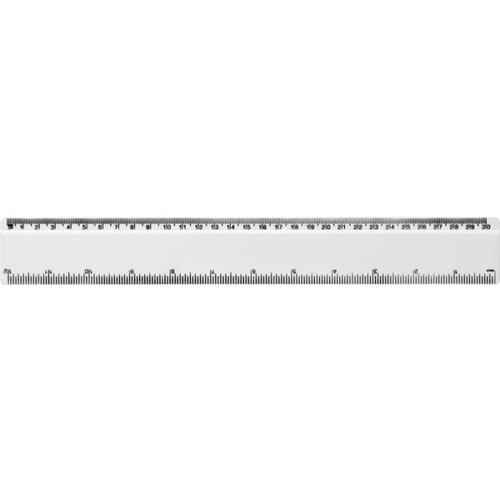 Refari liniaal van 30 cm van gerecycled plastic Wit
