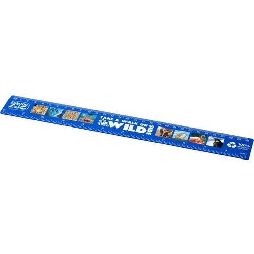 Refari liniaal van 30 cm van gerecycled plastic Blauw