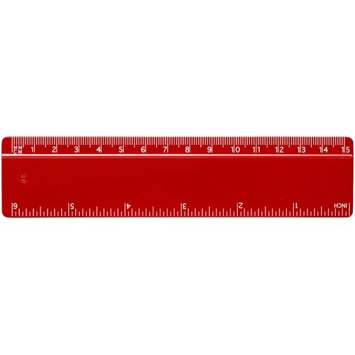 Renzo 15 cm kunststof liniaal Rood
