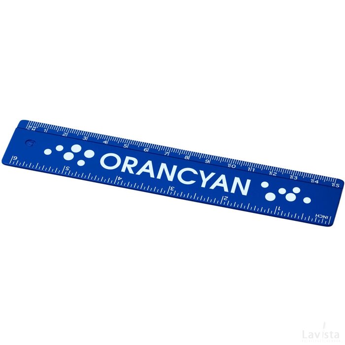 Renzo 15 cm kunststof liniaal blauw Blauw