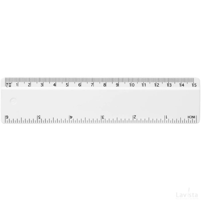 Renzo 15 cm kunststof liniaal Wit