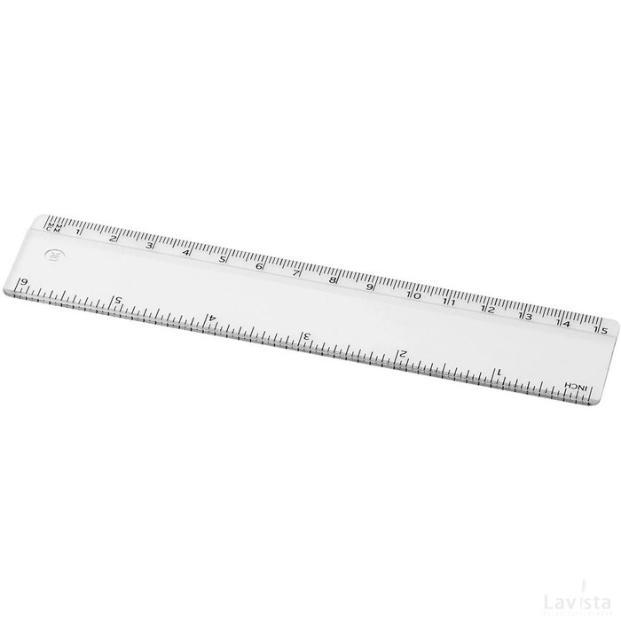 Renzo 15 cm kunststof liniaal Transparant