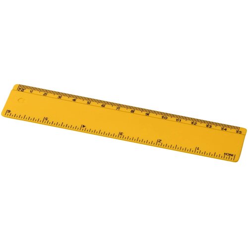 Renzo 15 cm kunststof liniaal geel Geel