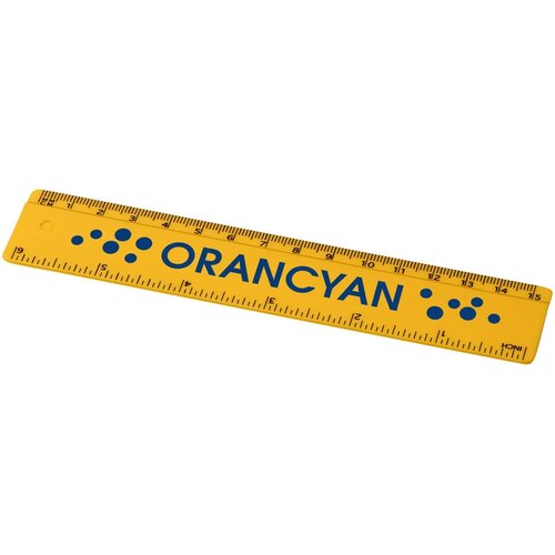 Renzo 15 cm kunststof liniaal geel Geel