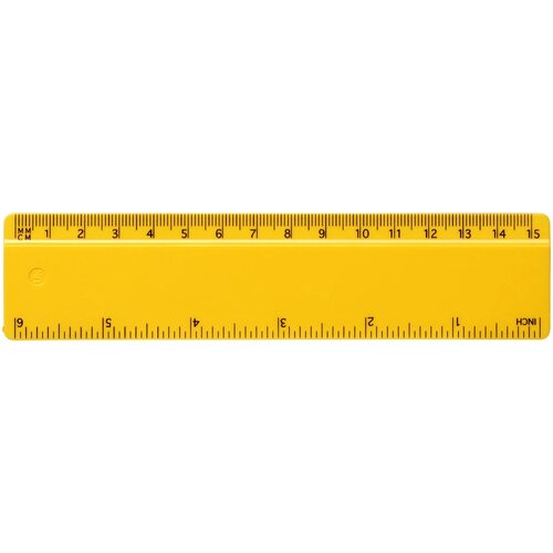 Renzo 15 cm kunststof liniaal geel Geel