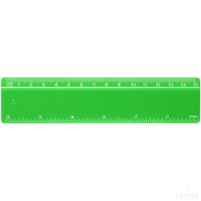 Renzo 15 cm kunststof liniaal Groen
