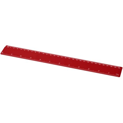 Renzo 30 cm kunststof liniaal Rood