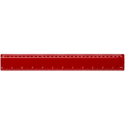 Renzo 30 cm kunststof liniaal Rood