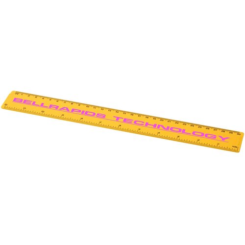Renzo 30 cm kunststof liniaal geel Geel