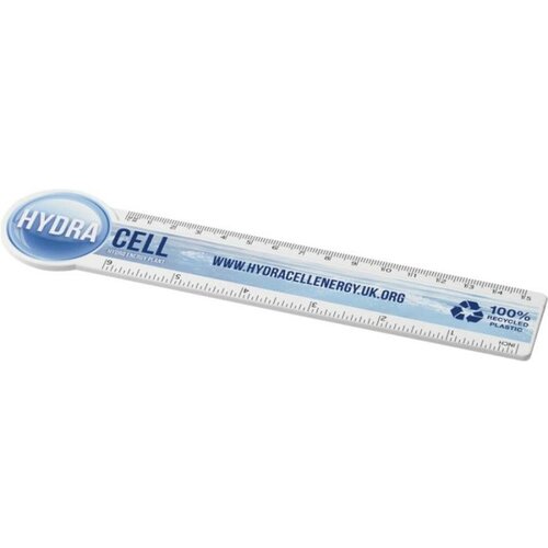 Tait cirkelvormige liniaal van 15 cm van recycled plastic Wit