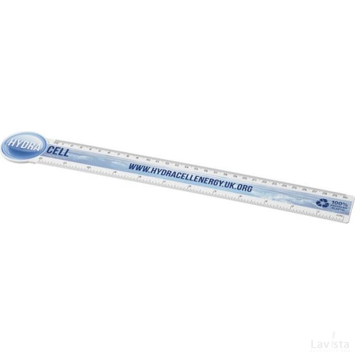 Tait cirkelvormige liniaal van 30 cm van gerecycled plastic Wit