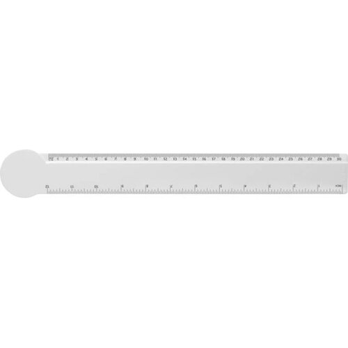 Tait cirkelvormige liniaal van 30 cm van gerecycled plastic Wit
