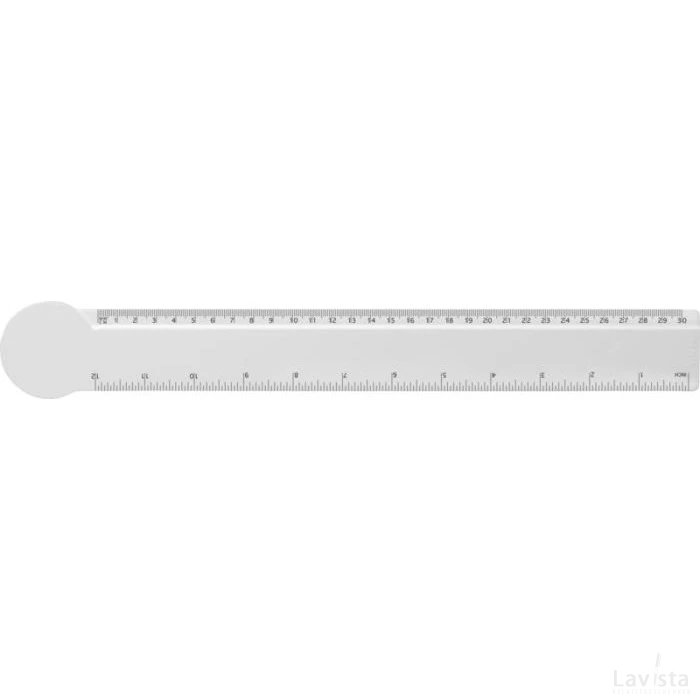 Tait cirkelvormige liniaal van 30 cm van gerecycled plastic Wit