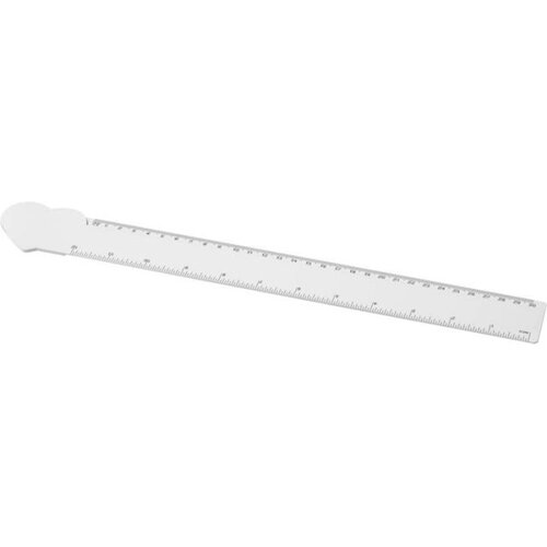 Tait hartvormige liniaal van 30 cm van gerecycled plastic Wit