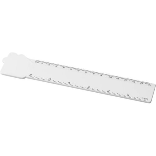 Tait liniaal van 15 cm in de vorm van een huis van gerecycled plastic Wit