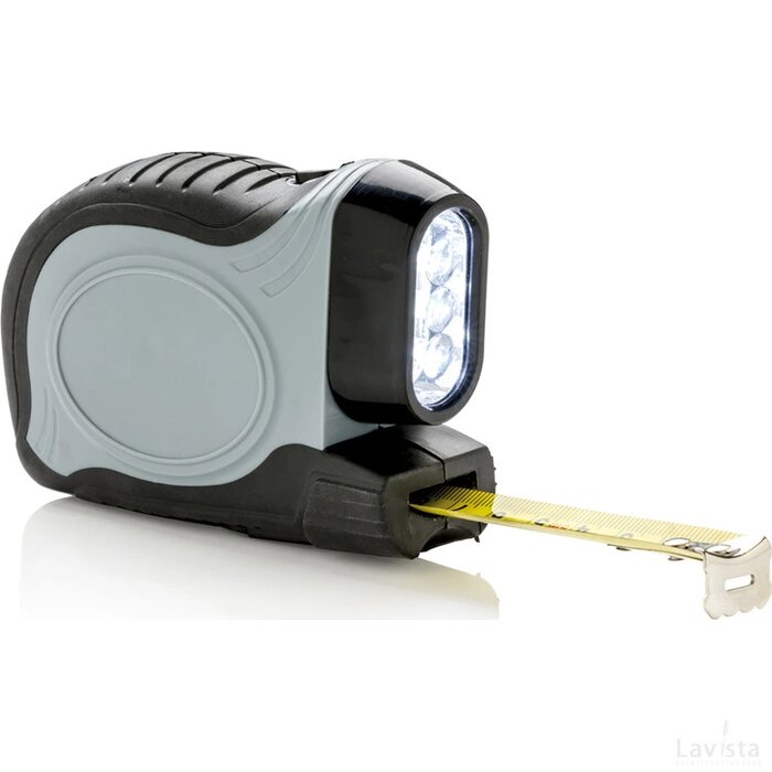 2-in-1 rolmaat 5m/19mm grijs, zwart