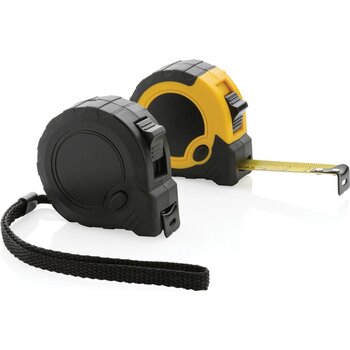 RCS gerecycled plastic 3M/16 mm rolmaat met stopknop zwart