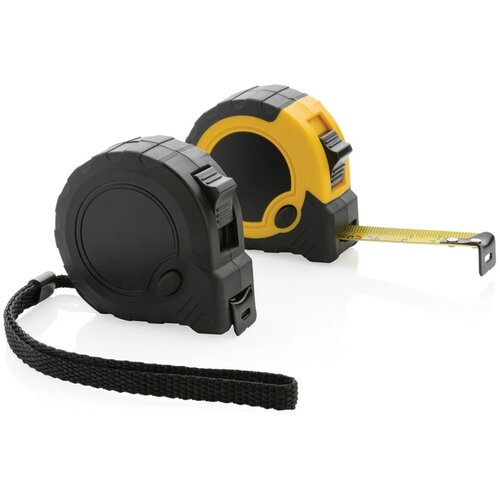 RCS gerecycled plastic 3M/16 mm rolmaat met stopknop zwart