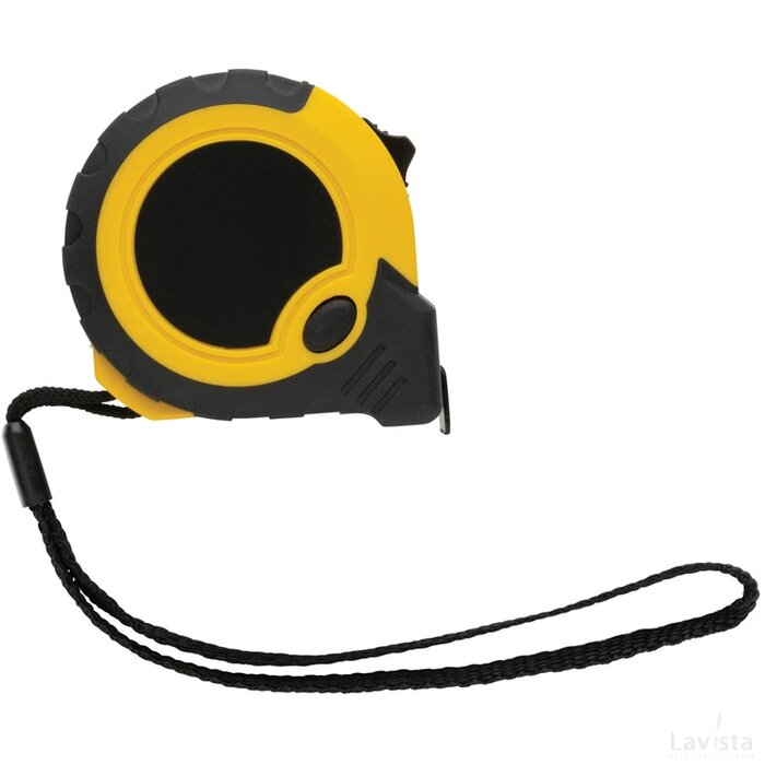 RCS gerecycled plastic 3M/16 mm rolmaat met stopknop geel, zwart