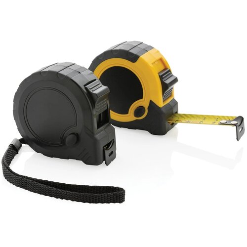 RCS gerecycled plastic 5M/19 mm rolmaat met stop knop zwart