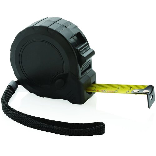 RCS gerecycled plastic 5M/19 mm rolmaat met stop knop zwart
