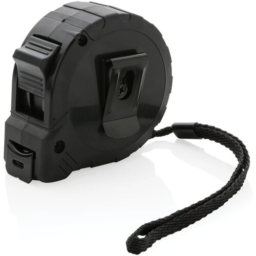 RCS gerecycled plastic 5M/19 mm rolmaat met stop knop zwart