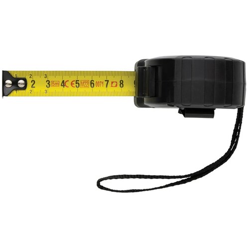 RCS gerecycled plastic 5M/19 mm rolmaat met stop knop zwart