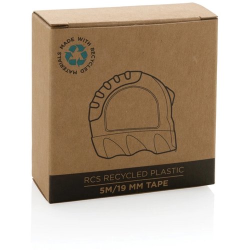RCS gerecycled plastic 5M/19 mm rolmaat geel, zwart