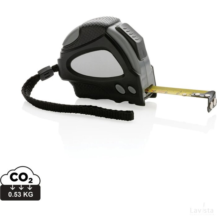 RCS gerecycled plastic Autostop rolmaat 3m/16mm zwart