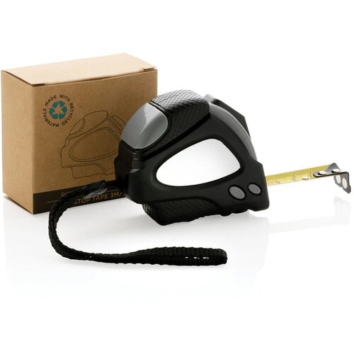 RCS gerecycled plastic Autostop rolmaat 3m/16mm zwart