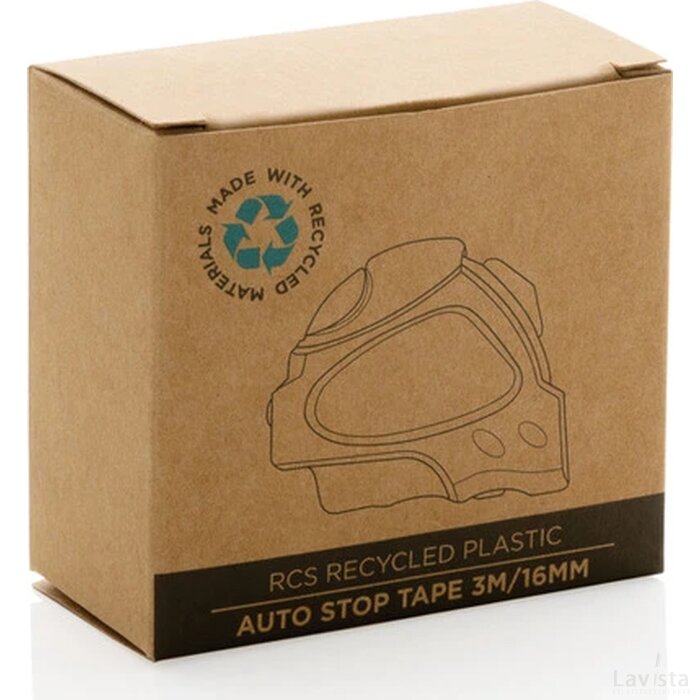 RCS gerecycled plastic Autostop rolmaat 3m/16mm zwart