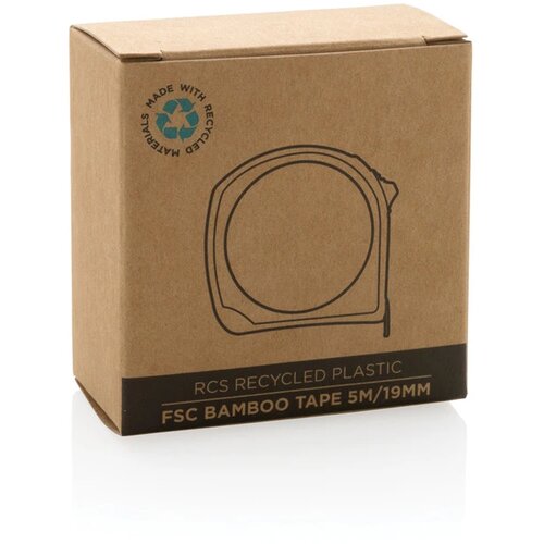 RCS gerecycled plastic bamboe rolmaat 5M/19mm wit