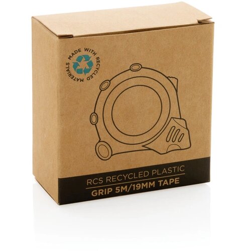 RCS gerecycled plastic Grip 5M/19mm rolmaat grijs, zwart