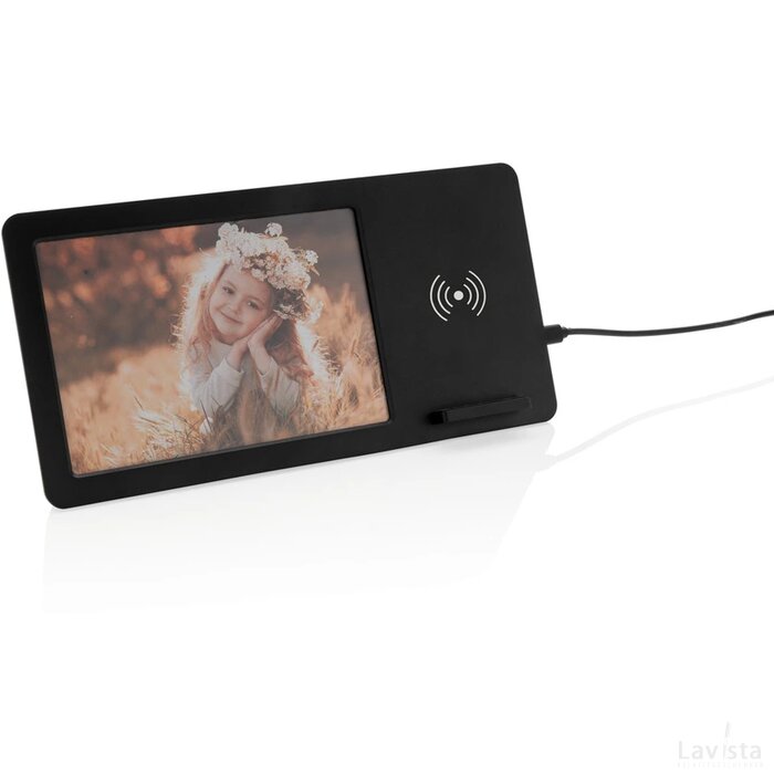5W draadloze oplader en fotolijst zwart