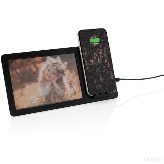 5W draadloze oplader en fotolijst zwart
