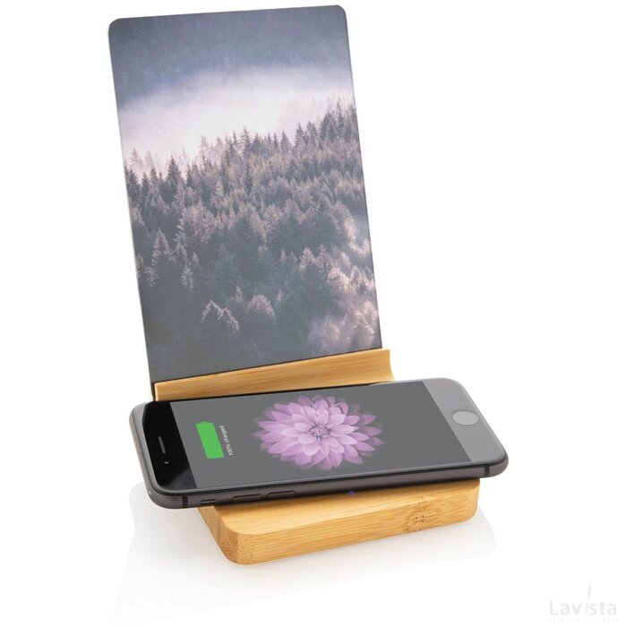 Bamboe 5W draadloze oplader met fotolijst bruin