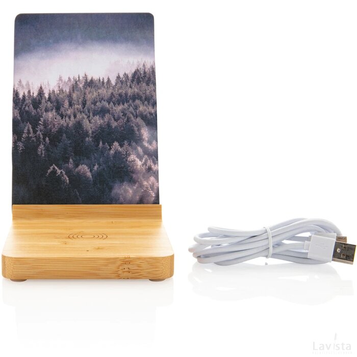 Bamboe 5W draadloze oplader met fotolijst bruin