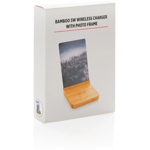 Bamboe 5W draadloze oplader met fotolijst bruin
