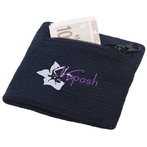 Zweetband | Met rits | Met opdruk Navy