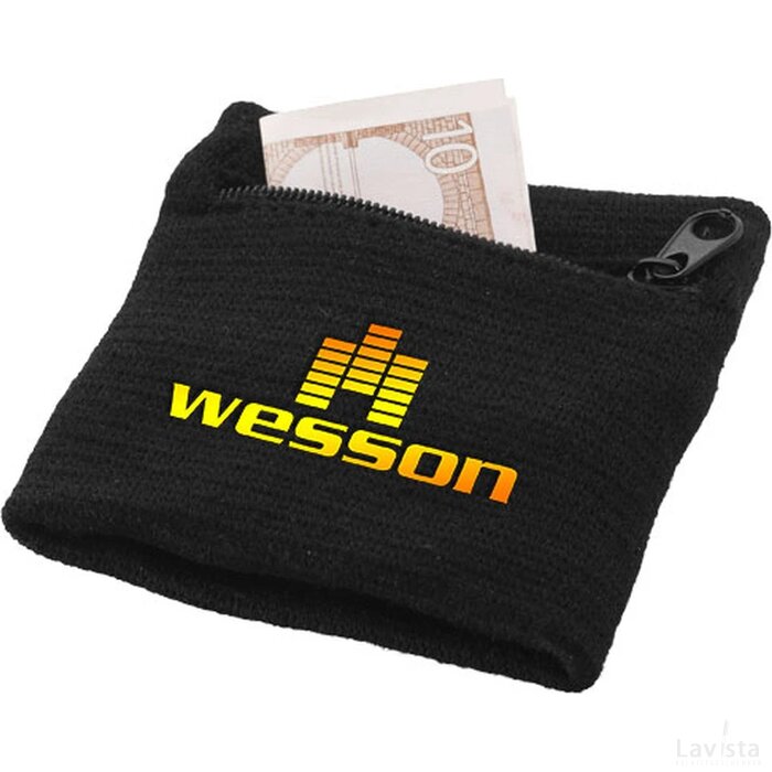 Brisky zweetbandje met rits Zwart