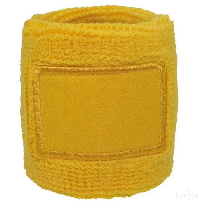 Polsband 6cm Met Label Geel