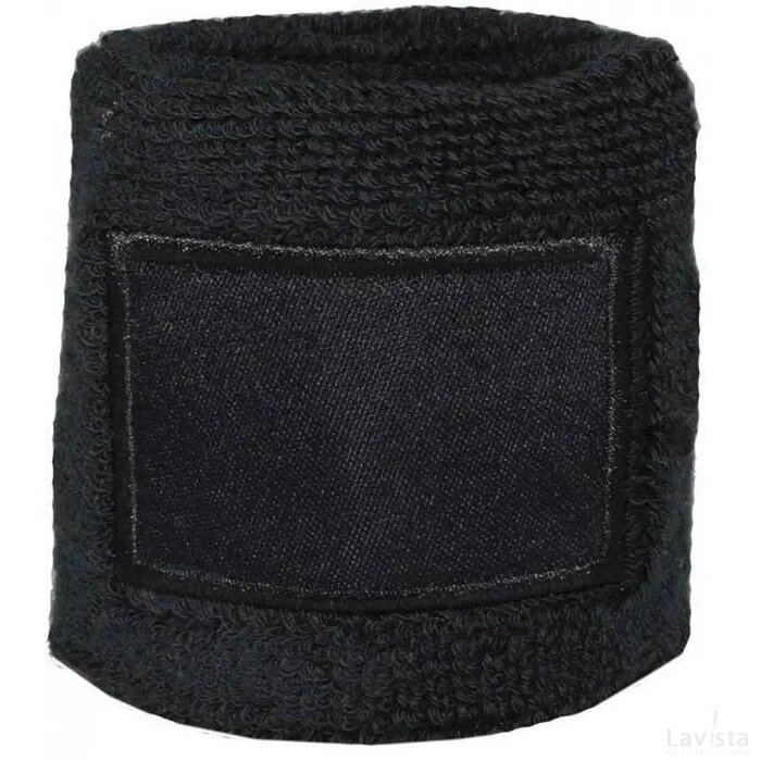 Polsband 6cm Met Label Zwart