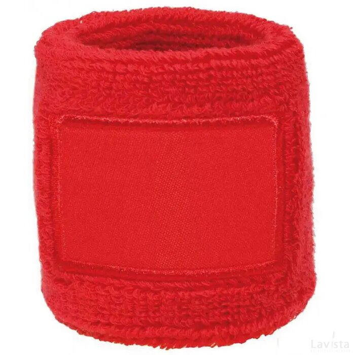 Polsband 6cm Met Label Rood