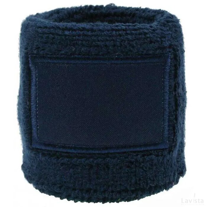 Polsband 6cm Met Label Navy