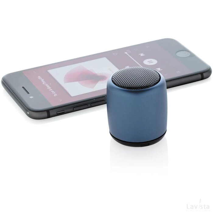 Mini aluminium draadloze speaker blauw