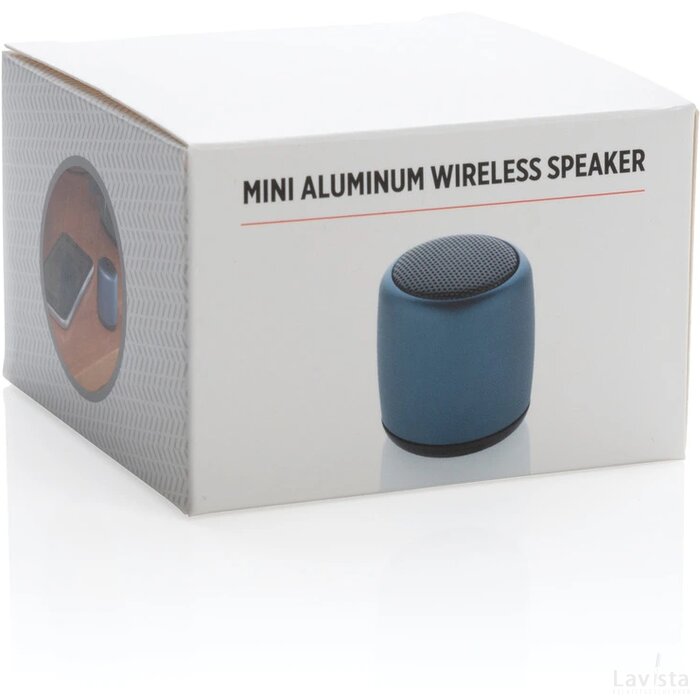 Mini aluminium draadloze speaker blauw