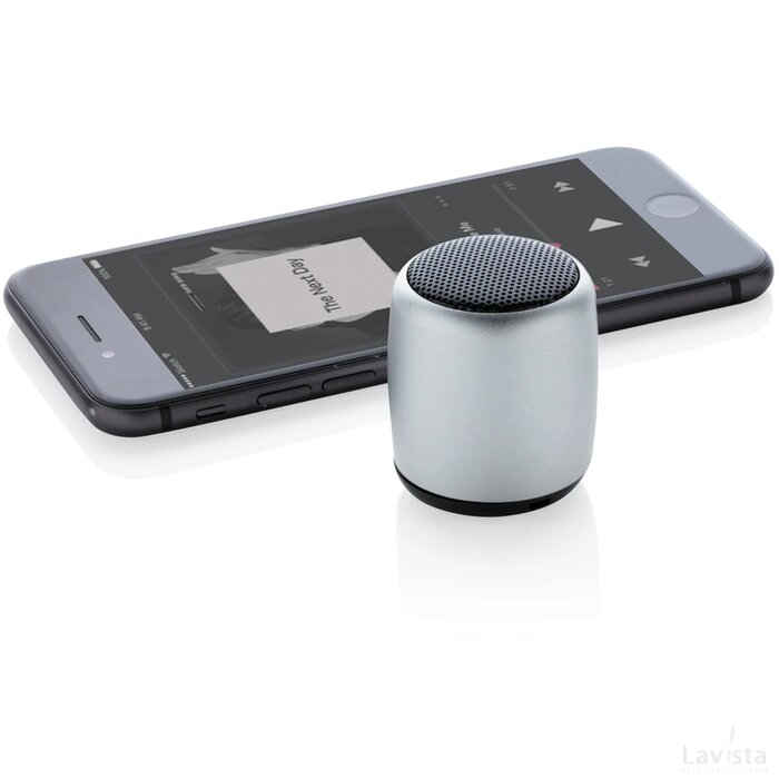 Mini aluminium draadloze speaker zilver