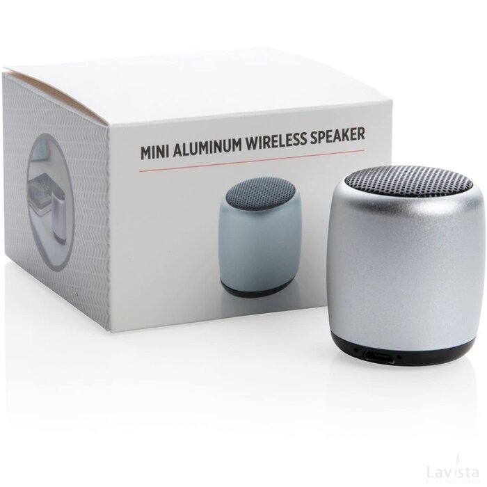 Mini aluminium draadloze speaker zilver